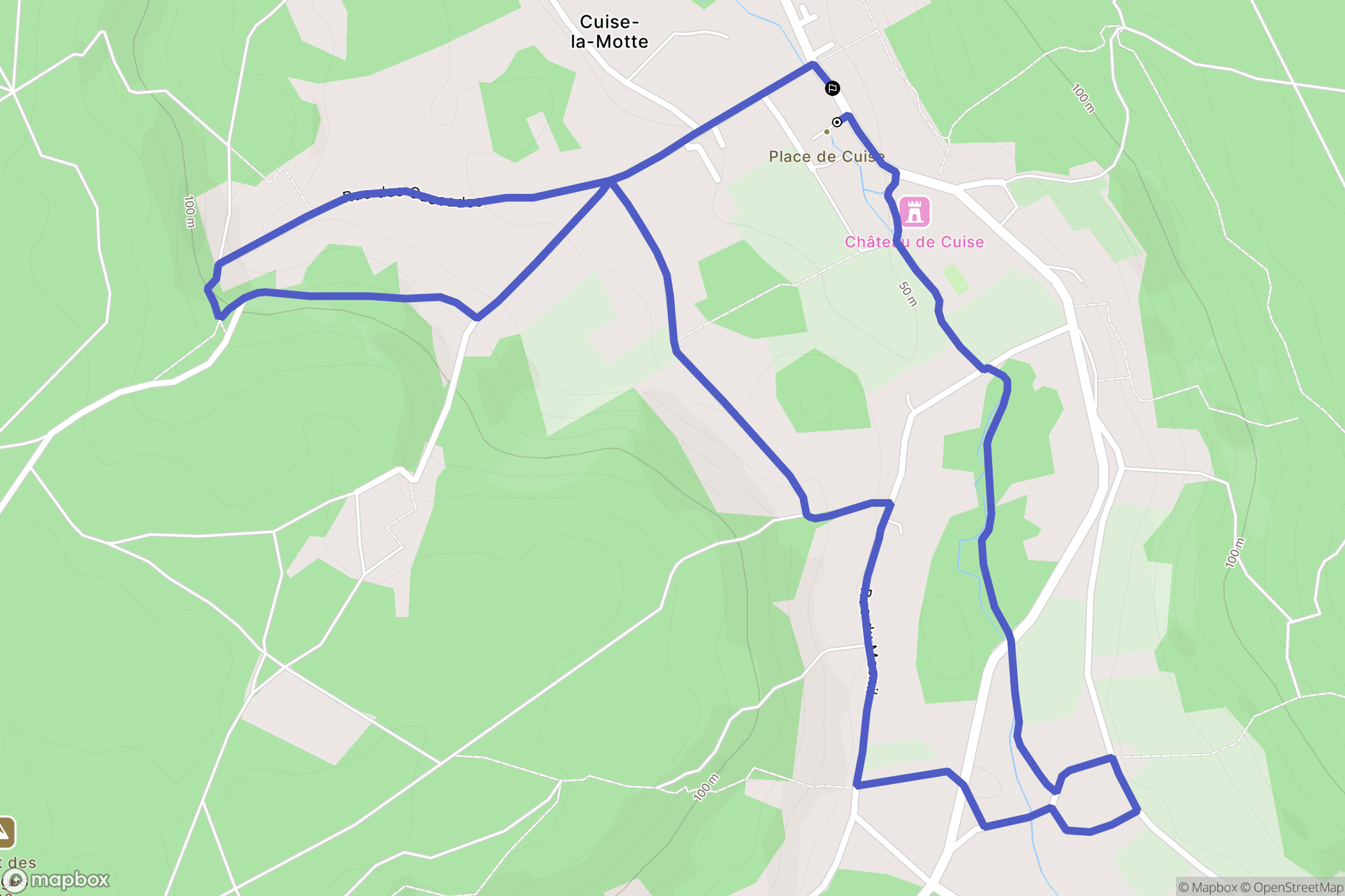 Cuise-la-Motte : carte du parcours de randonnée - France
