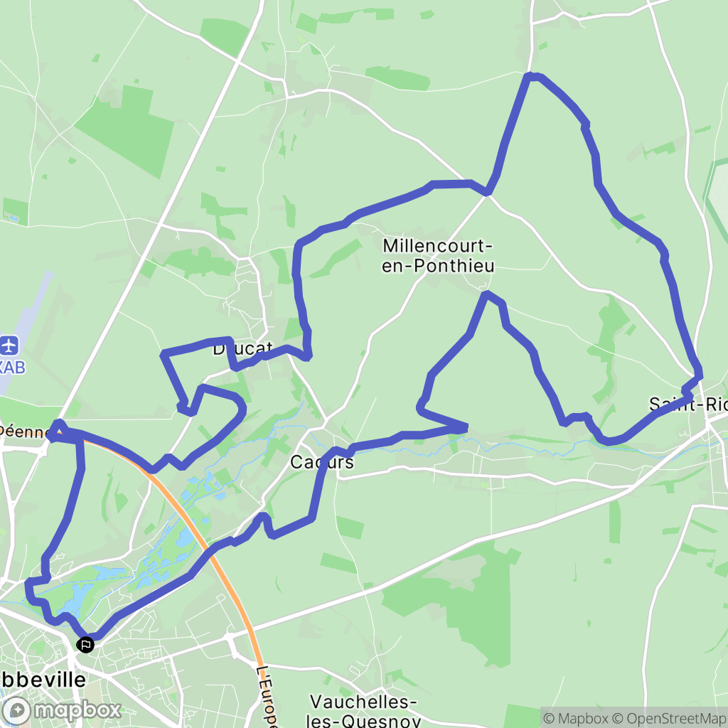 Abbeville : carte du parcours de randonnée - France