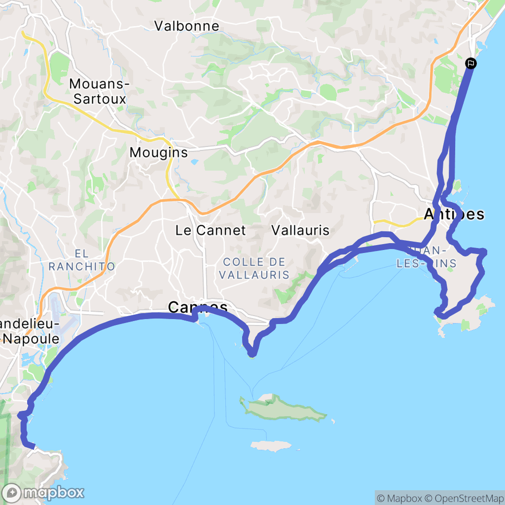 Villeneuve-Loubet : carte du parcours de randonnée - France