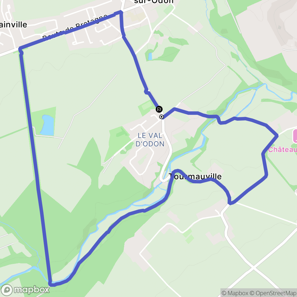 Tourville-sur-Odon : carte du parcours de randonnée - France
