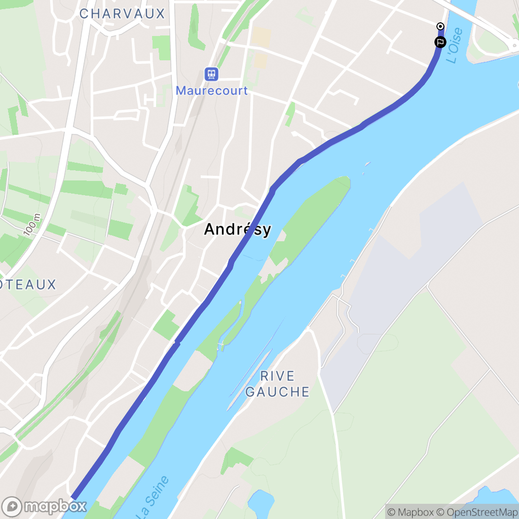 Andrésy : carte du parcours de randonnée - France
