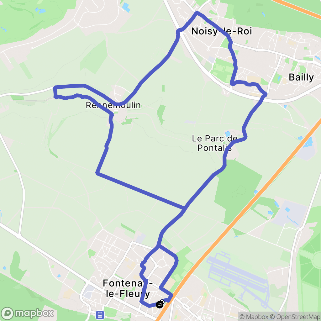 Fontenay-le-Fleury : carte du parcours de randonnée - France