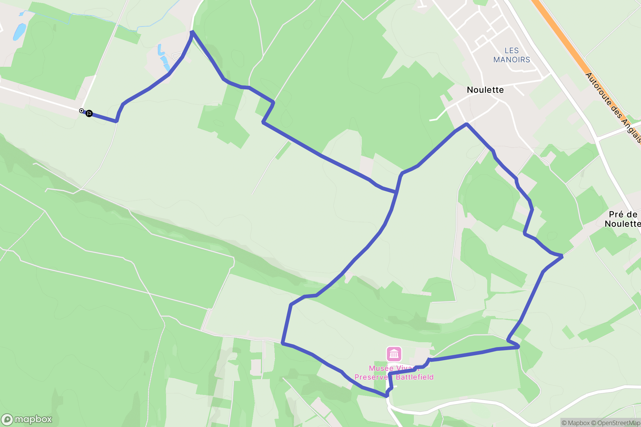 Bouvigny-Boyeffles : carte du parcours de randonnée - France