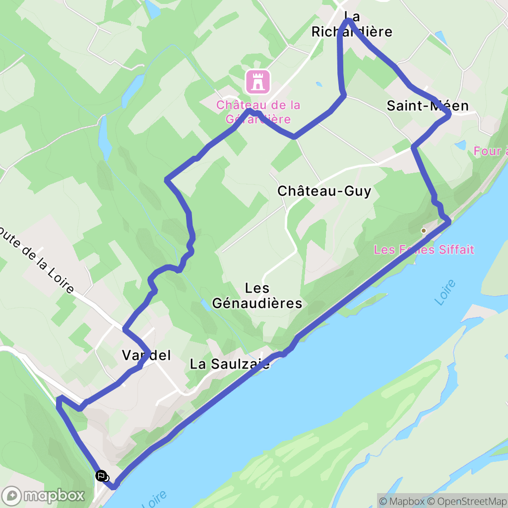 Le Cellier : carte du parcours de randonnée - France