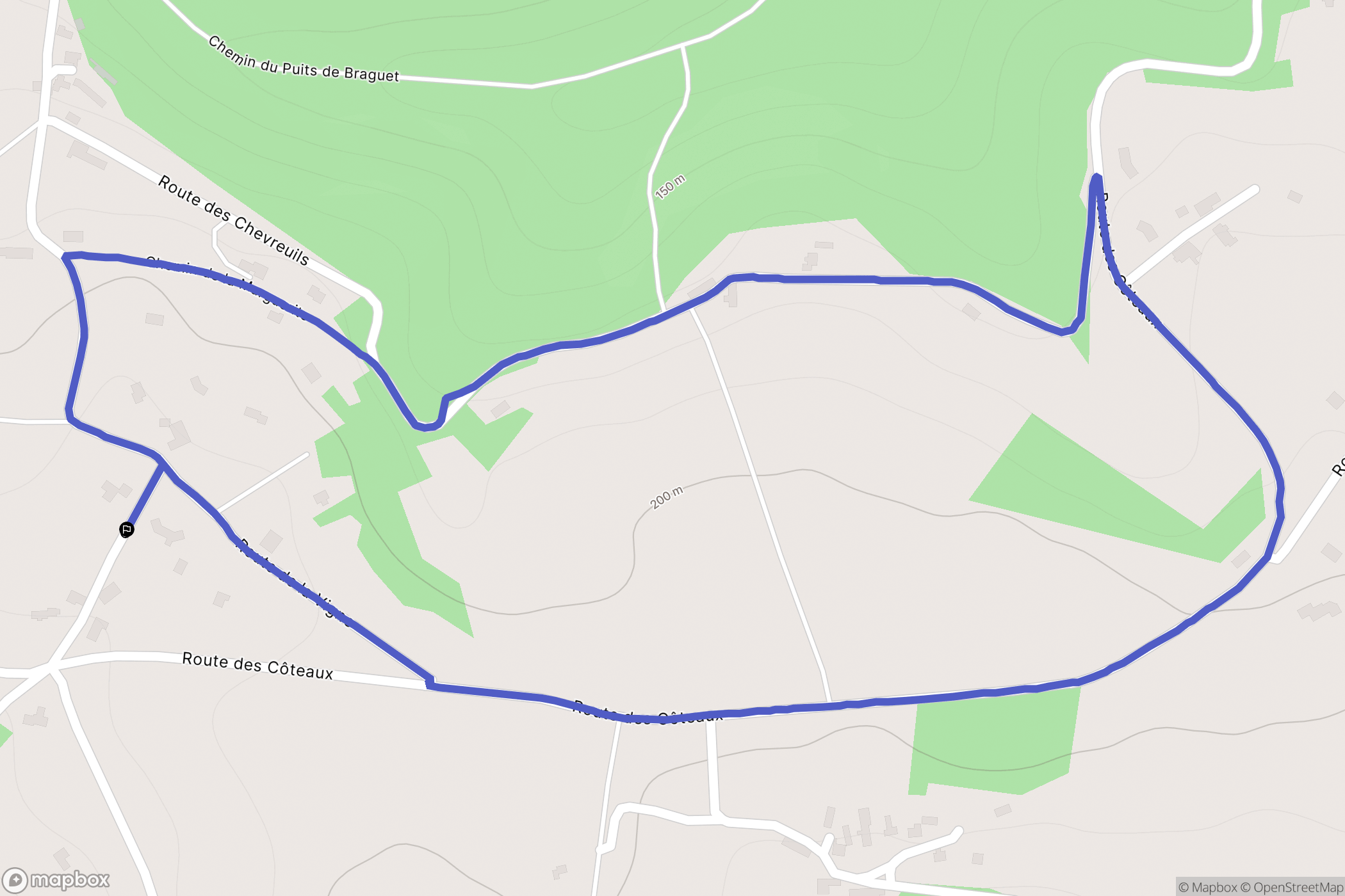 Saint-Cybranet : carte du parcours de randonnée - France