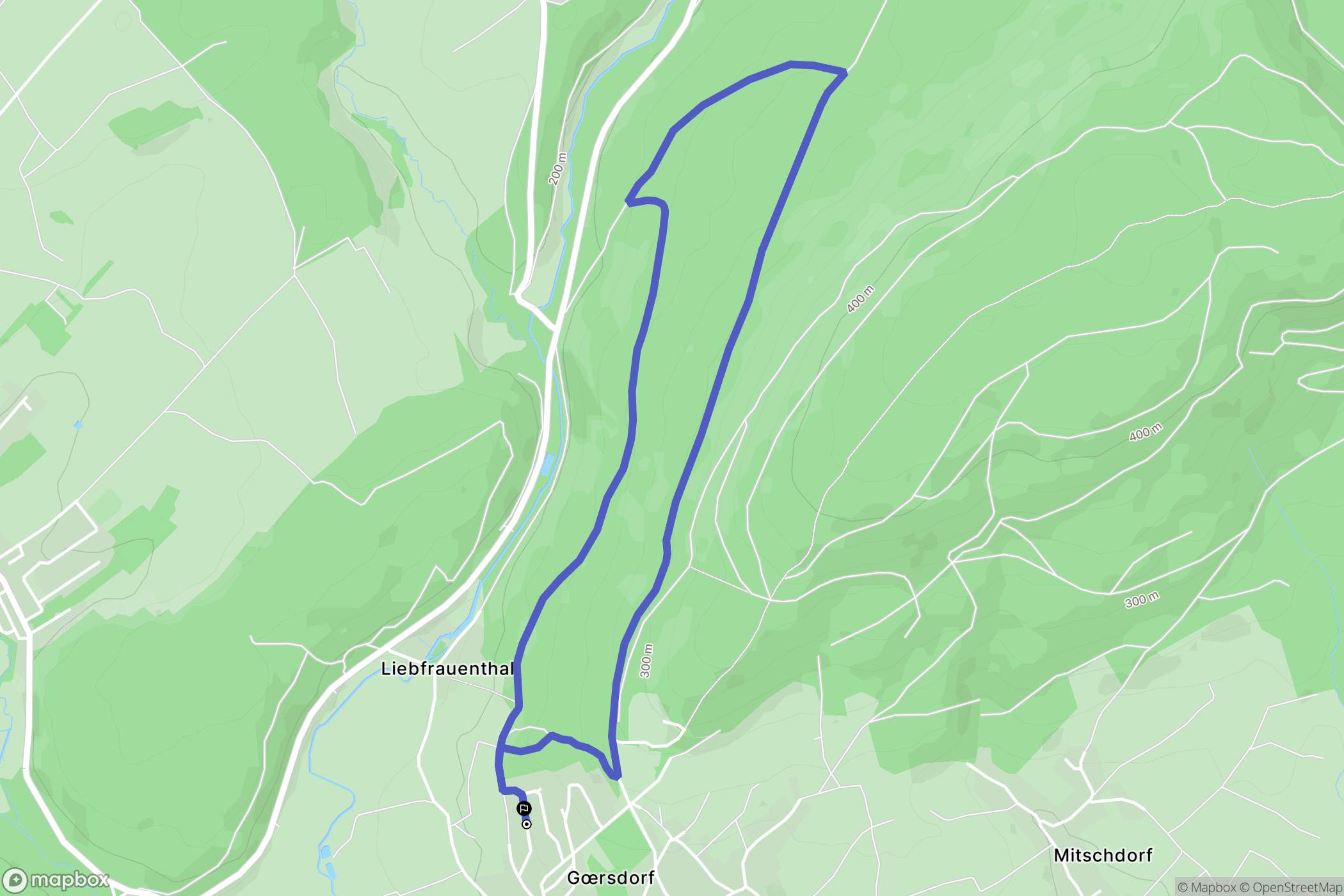 Gœrsdorf : carte du parcours de randonnée - France