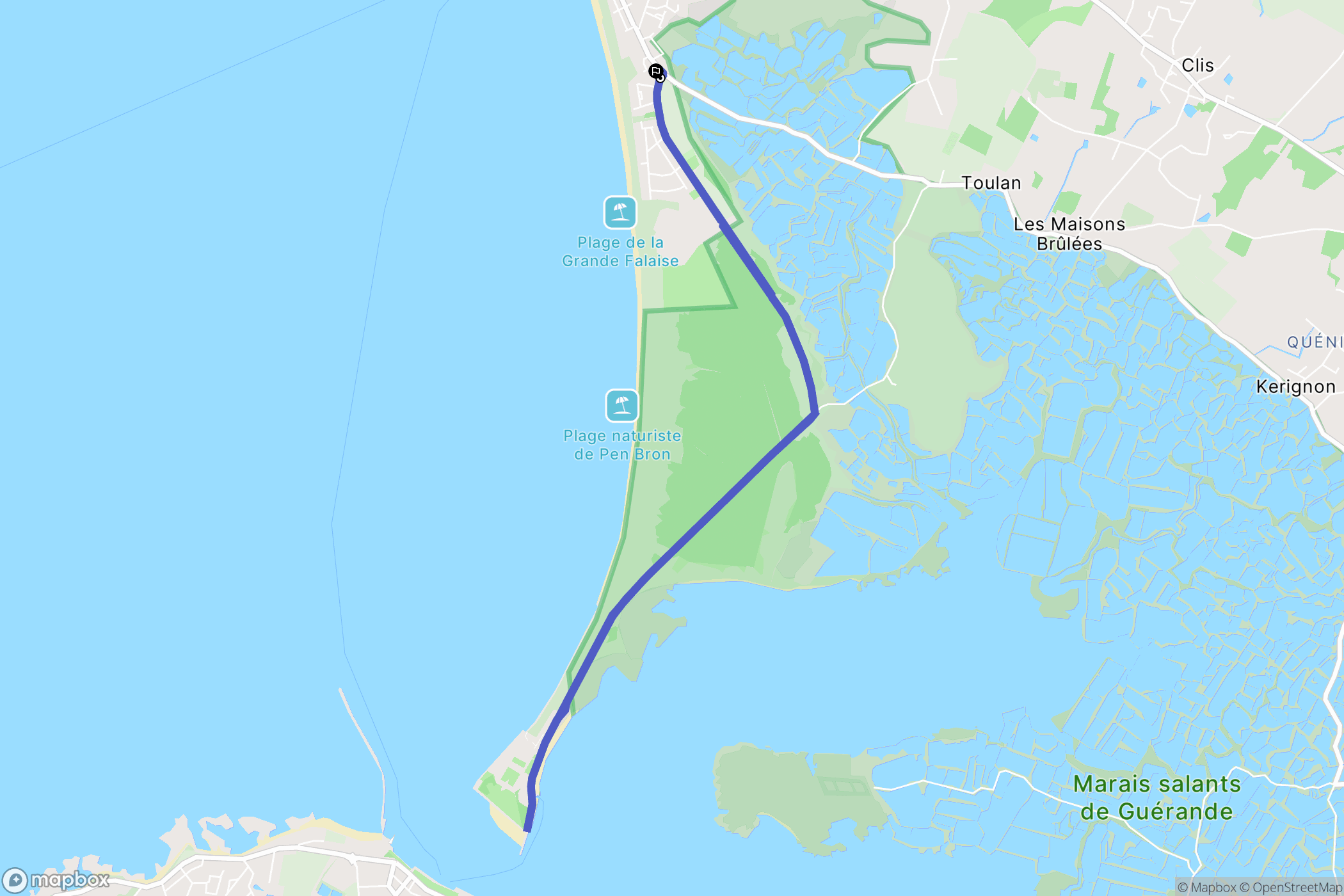 La Turballe : carte du parcours de randonnée - France