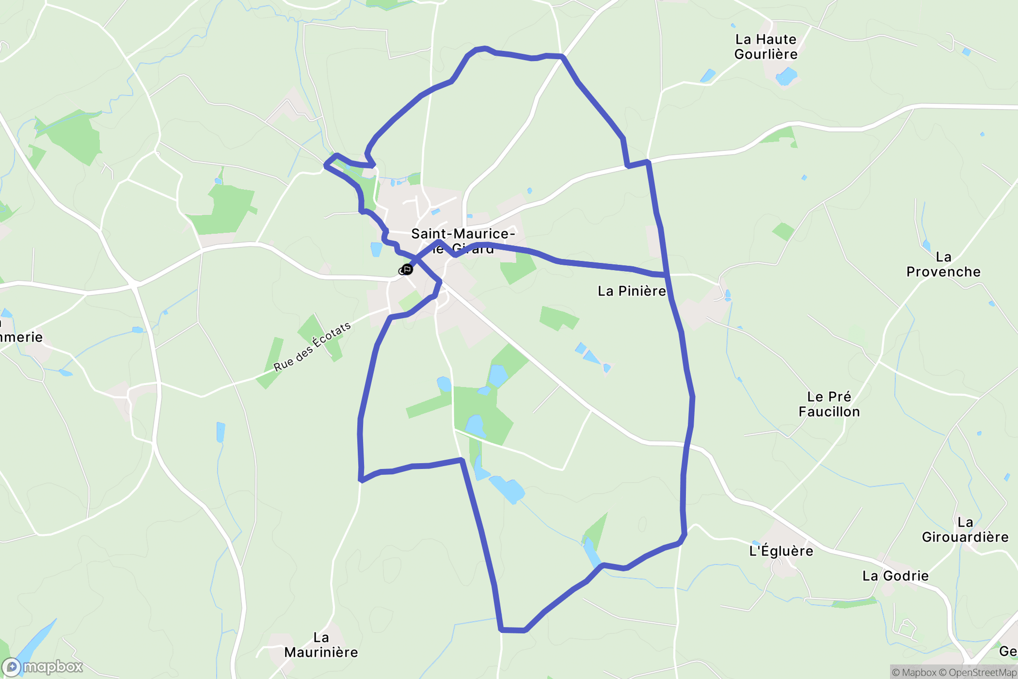 Saint-Maurice-le-Girard : carte du parcours de randonnée - France
