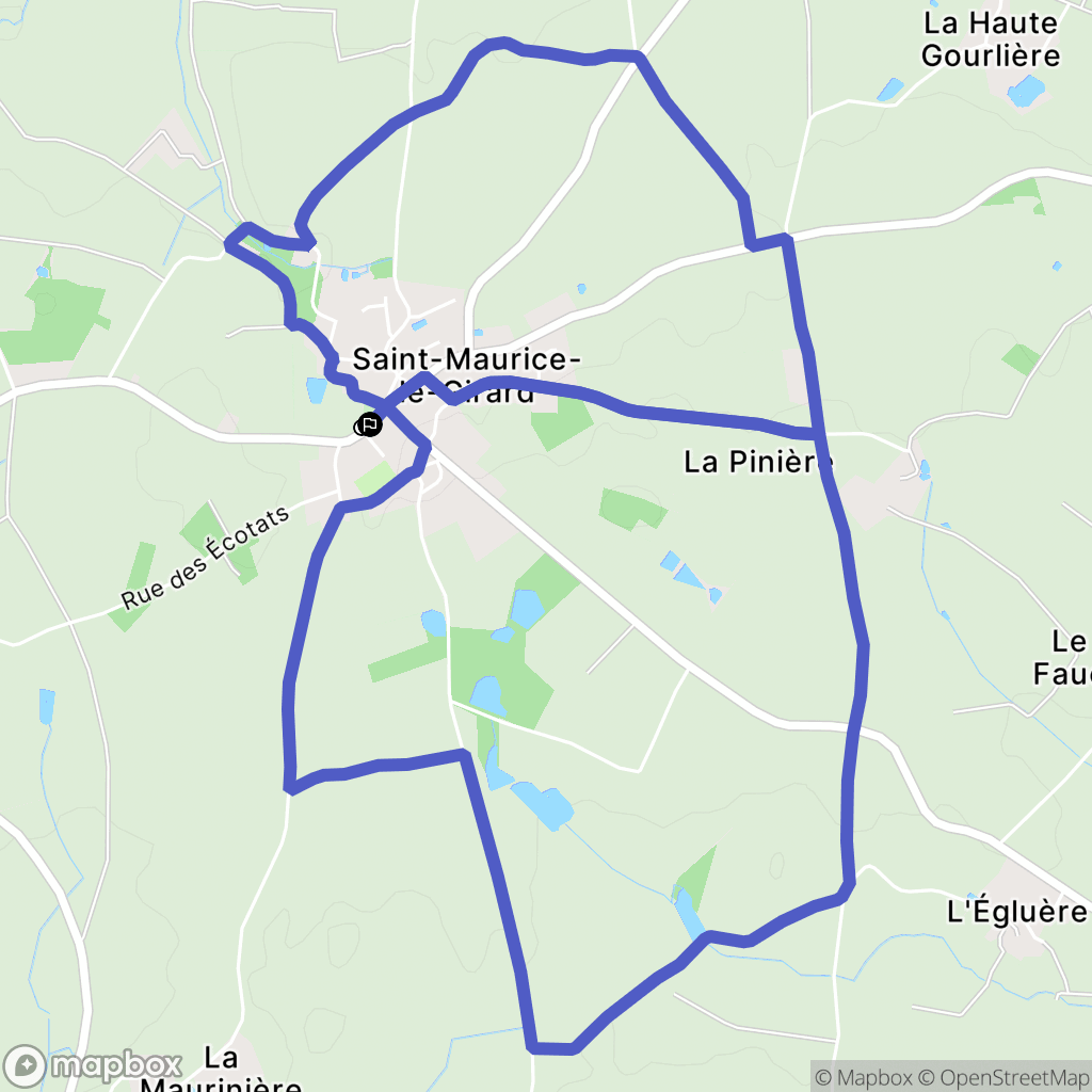 Saint-Maurice-le-Girard : carte du parcours de randonnée - France