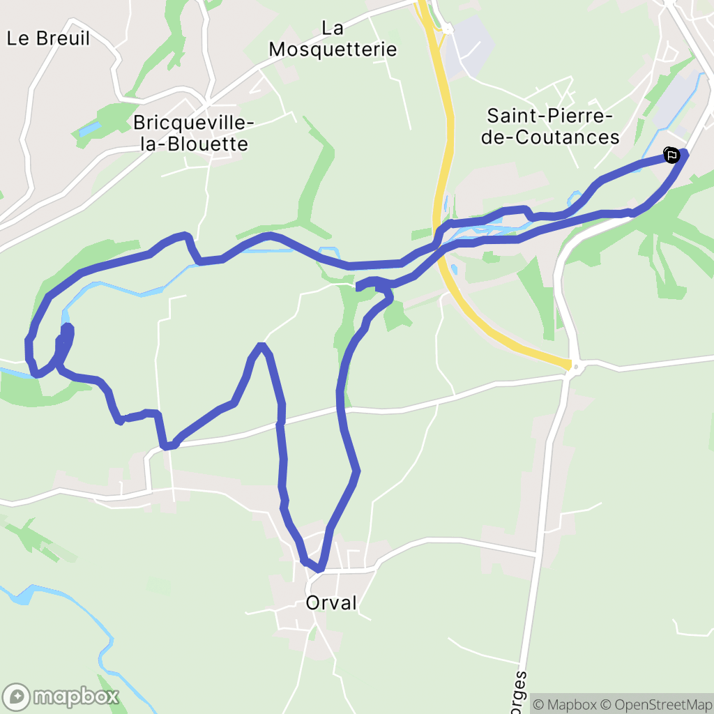 Saint-Pierre-de-Coutances : carte du parcours de randonnée - France