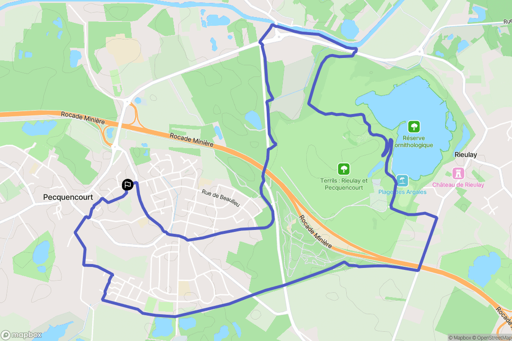 Pecquencourt : carte du parcours de randonnée - France