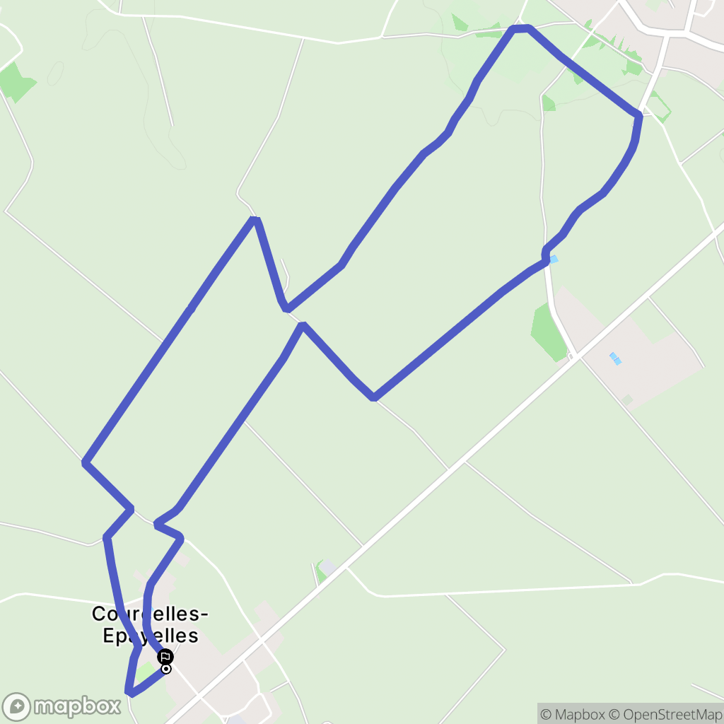 Courcelles-Epayelles : carte du parcours de randonnée - France