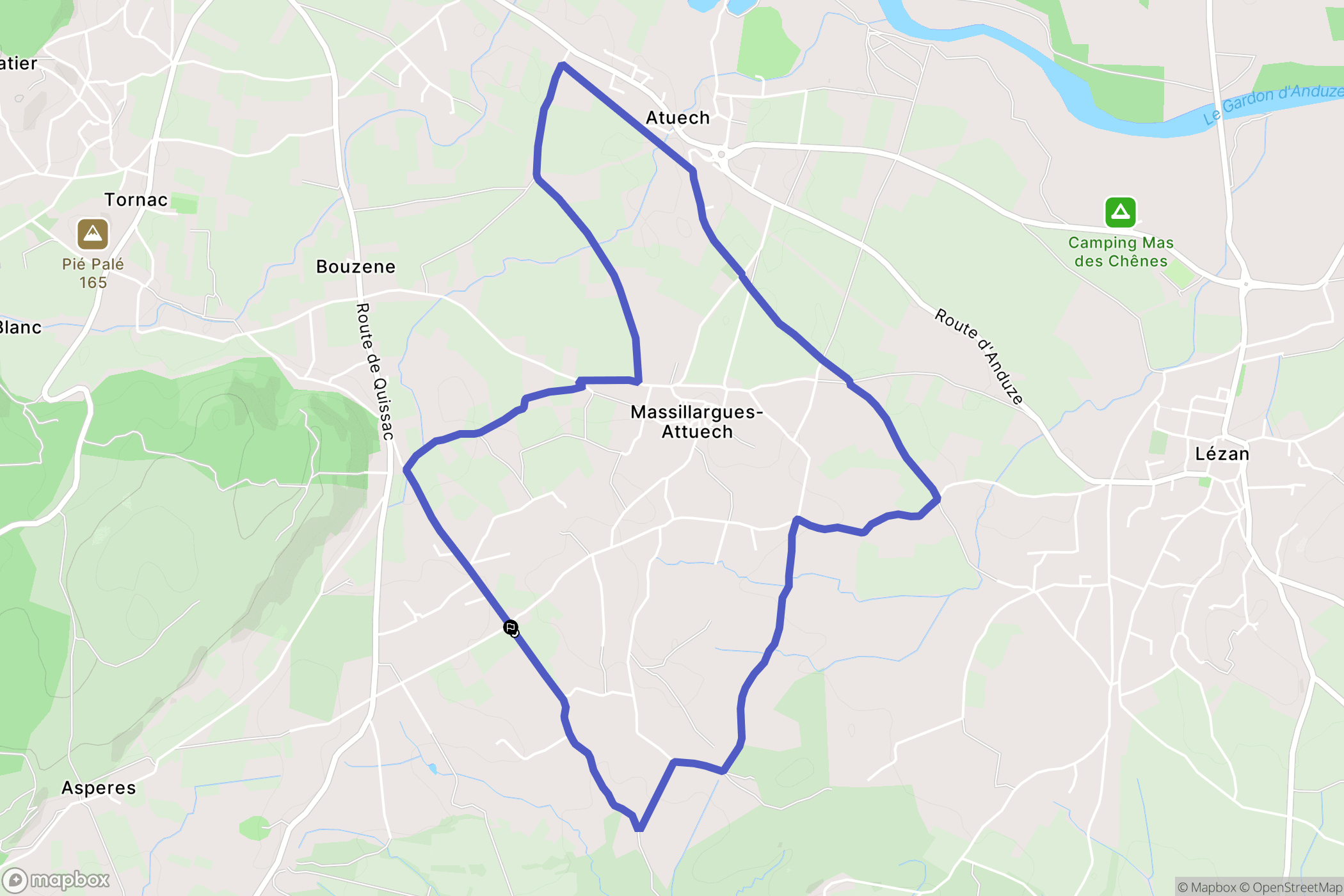 Massillargues-Attuech : carte du parcours de randonnée - France