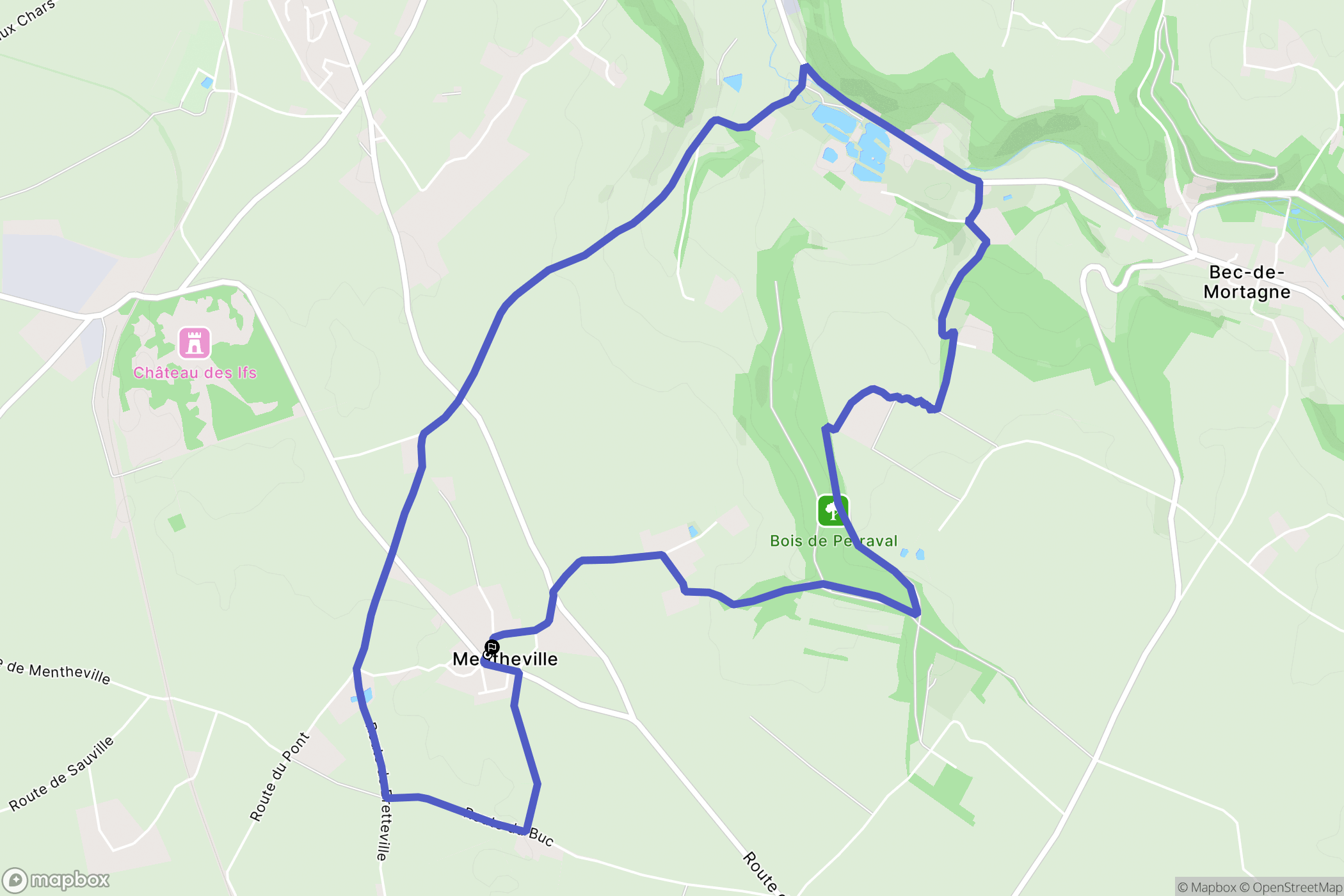 Mentheville : carte du parcours de randonnée - France