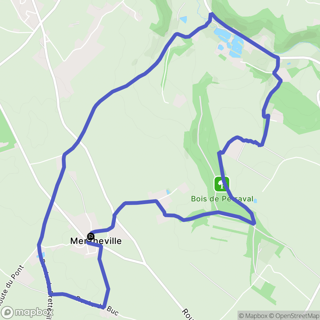 Mentheville : carte du parcours de randonnée - France