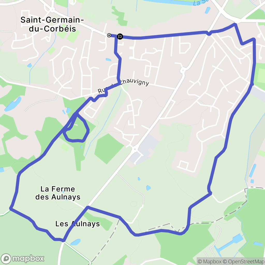 Saint-Germain-du-Corbeïs : carte du parcours de randonnée - France