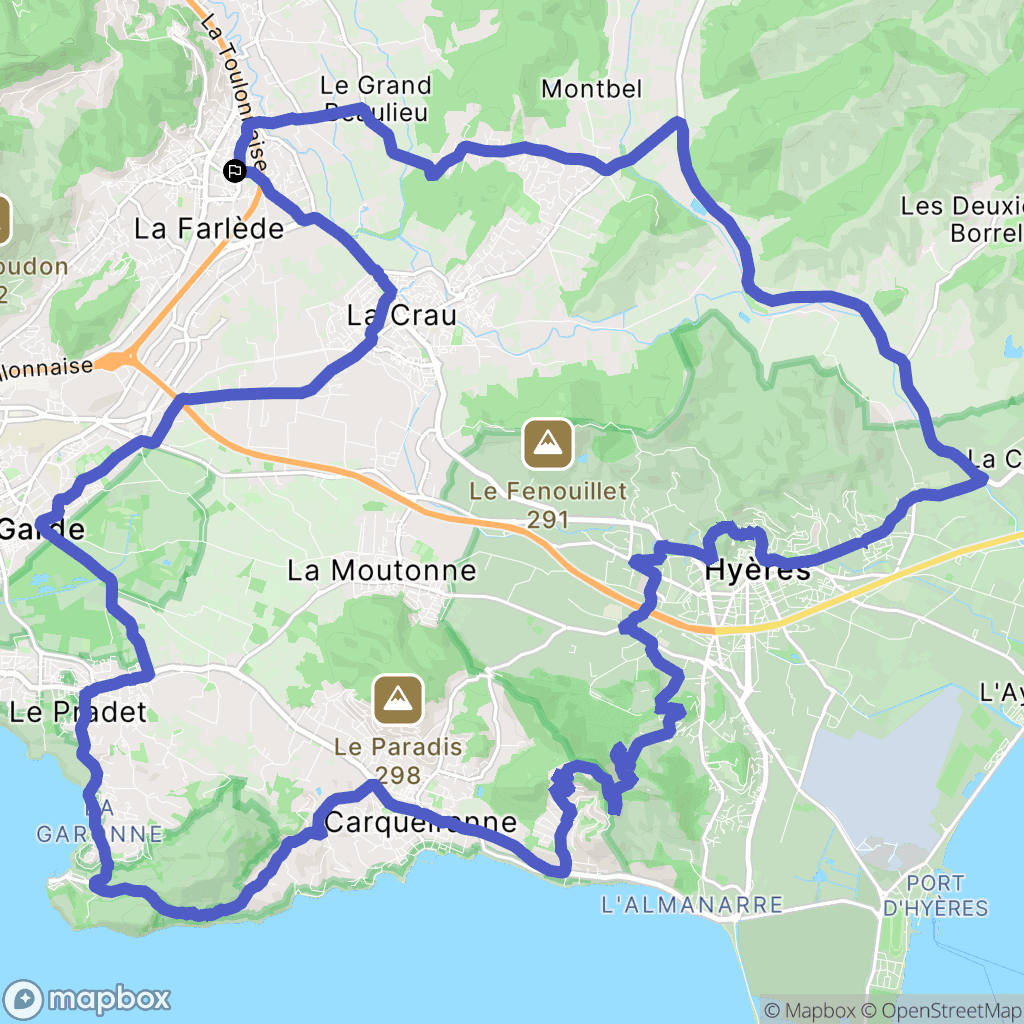 La Farlède : carte du parcours de randonnée - France