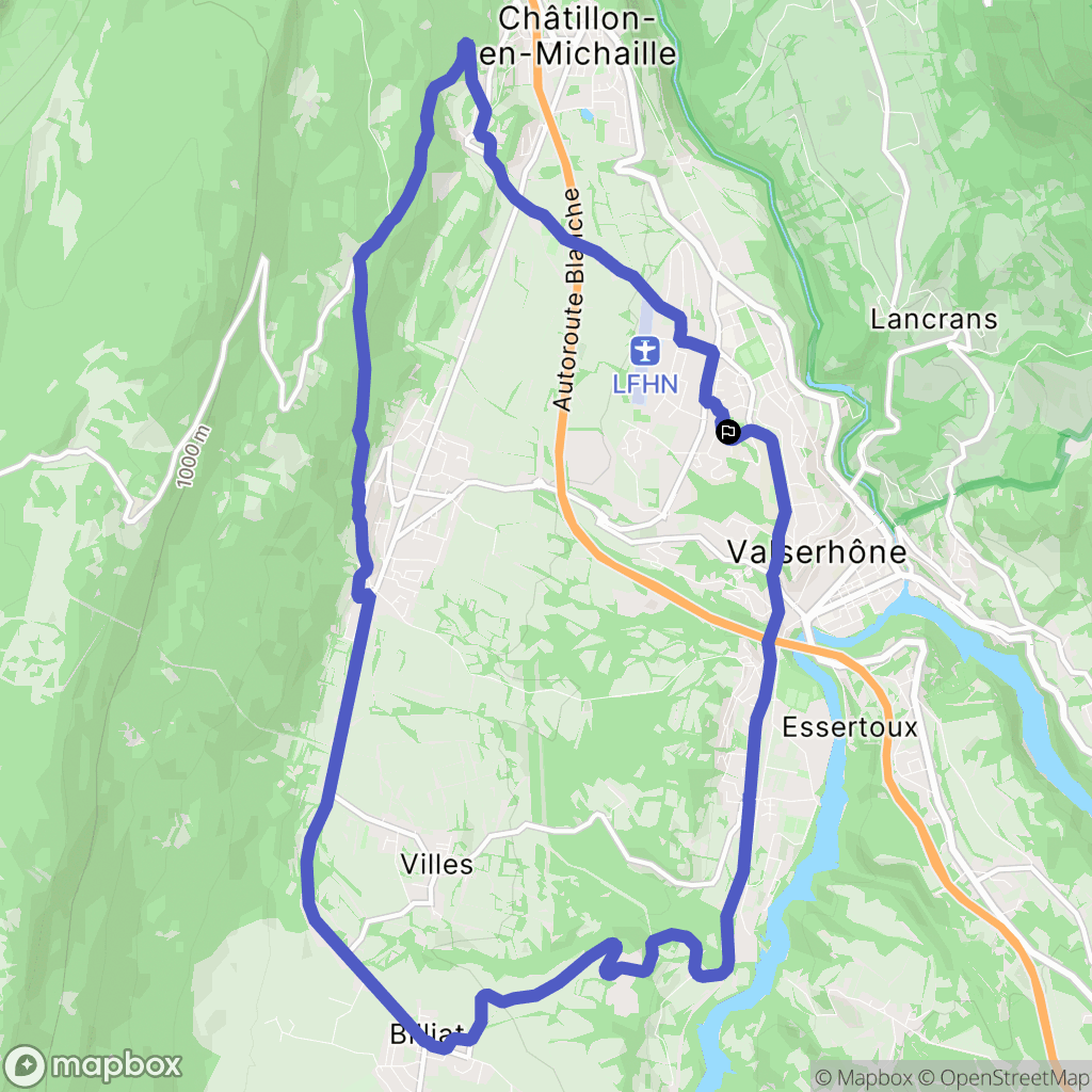 Valserhône : carte du parcours de randonnée - France