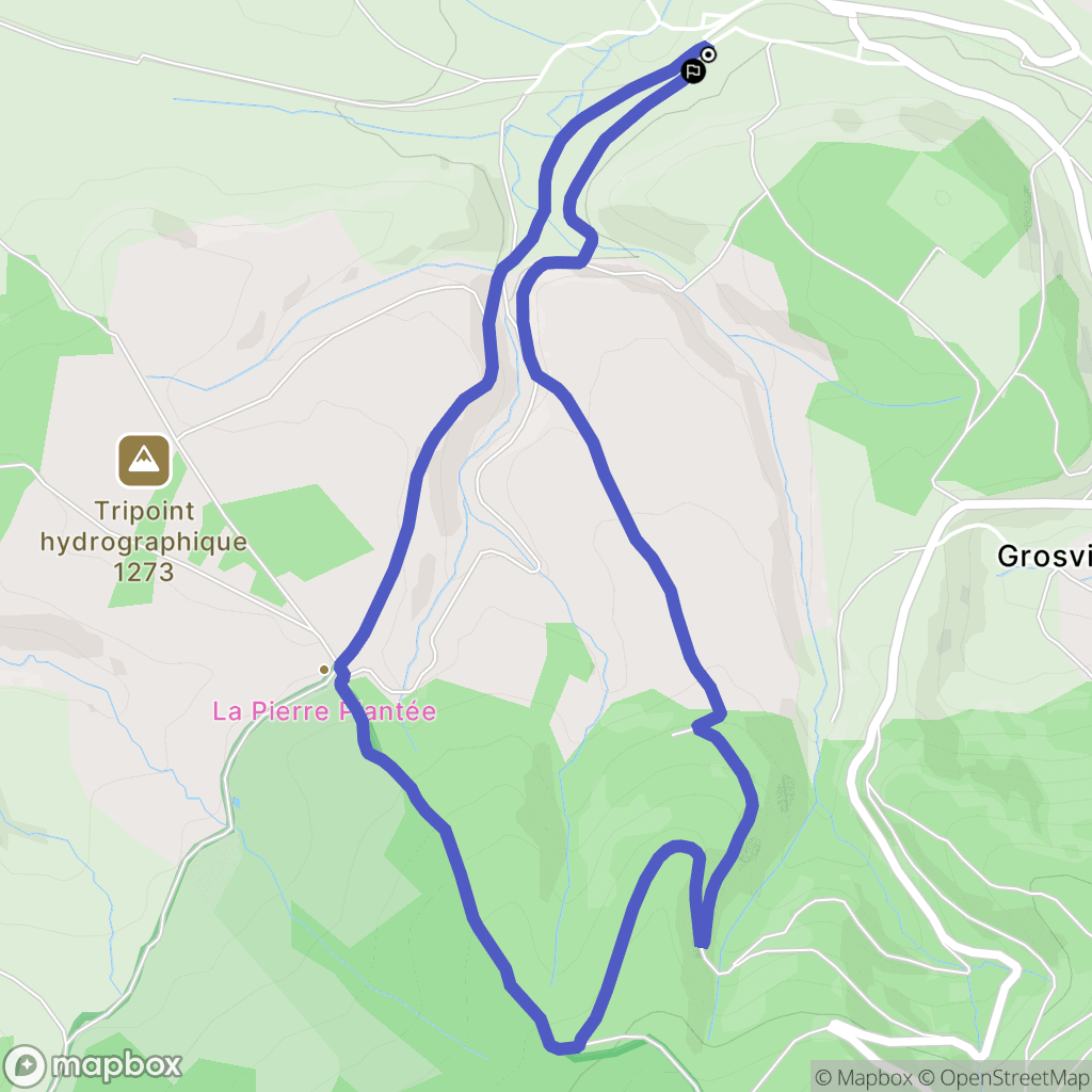 Mont Lozère et Goulet : carte du parcours de randonnée - France