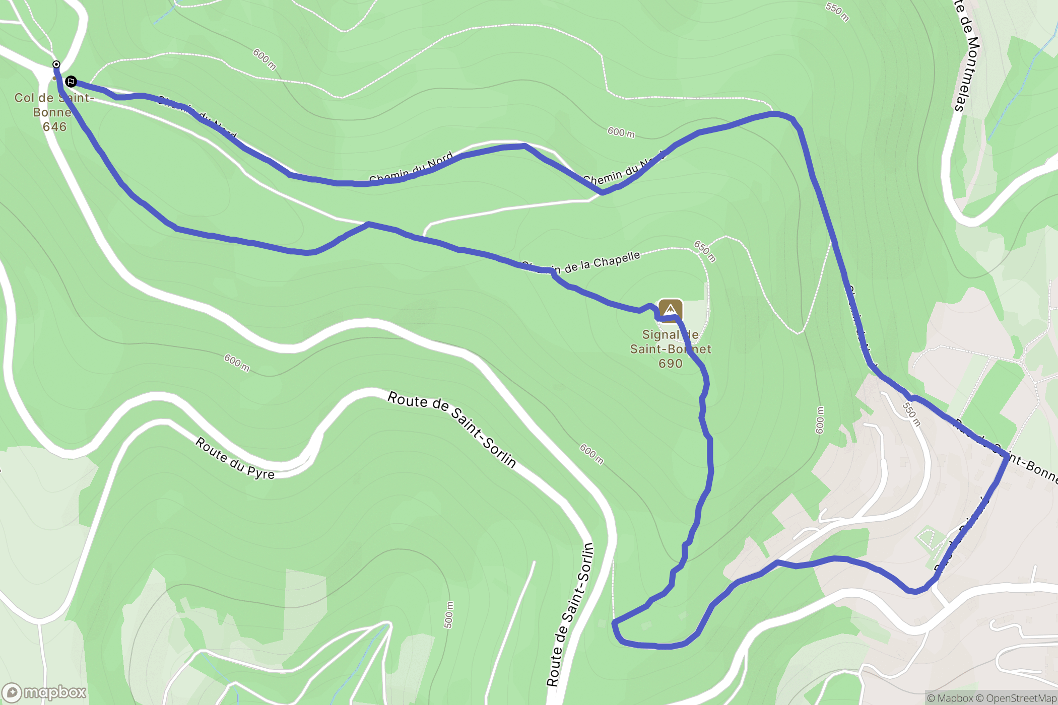 Montmelas-Saint-Sorlin : carte du parcours de randonnée - France