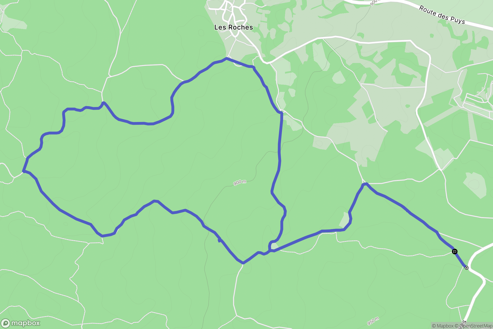 Saint-Ours : carte du parcours de randonnée - France