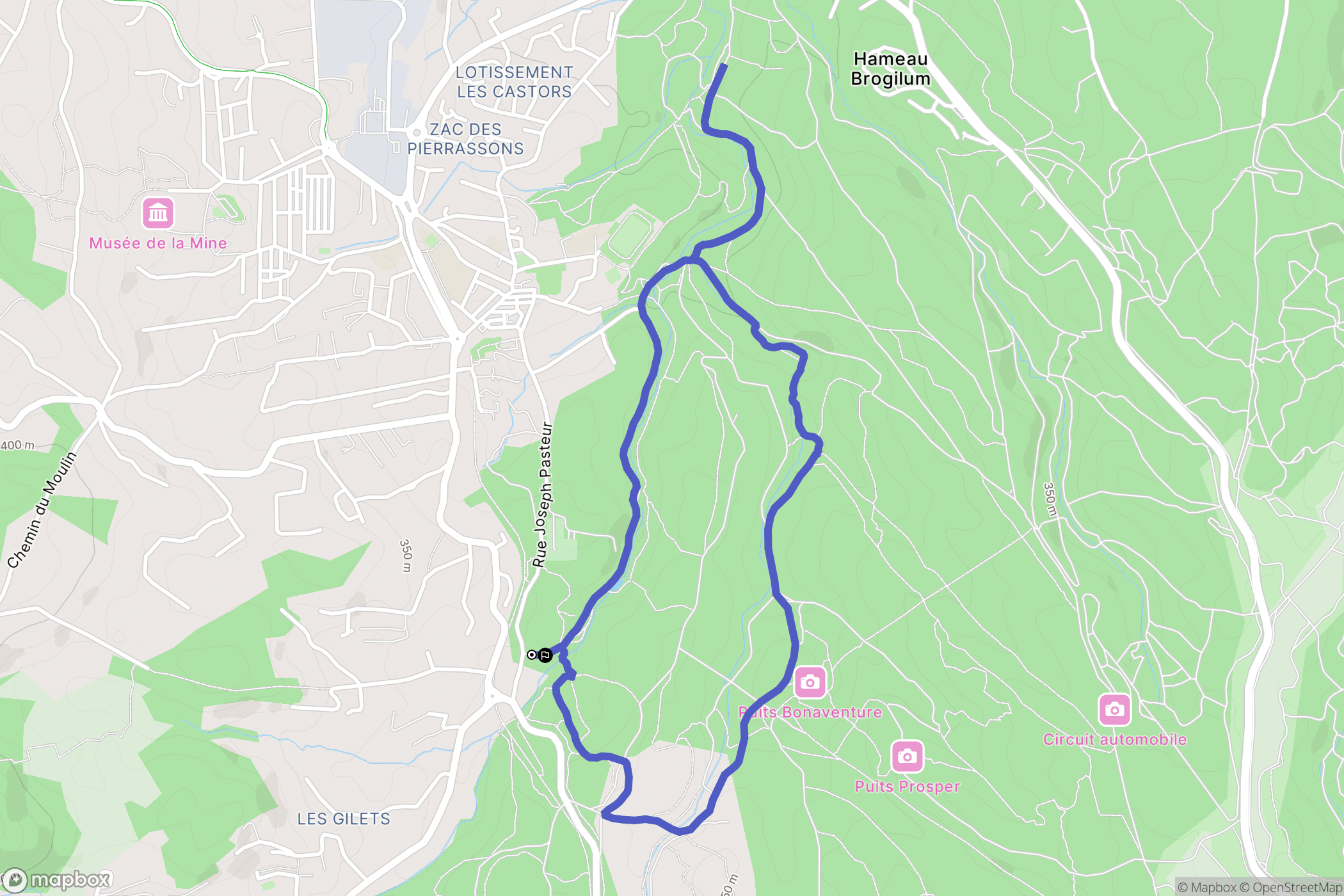 Gréasque : carte du parcours de randonnée - France