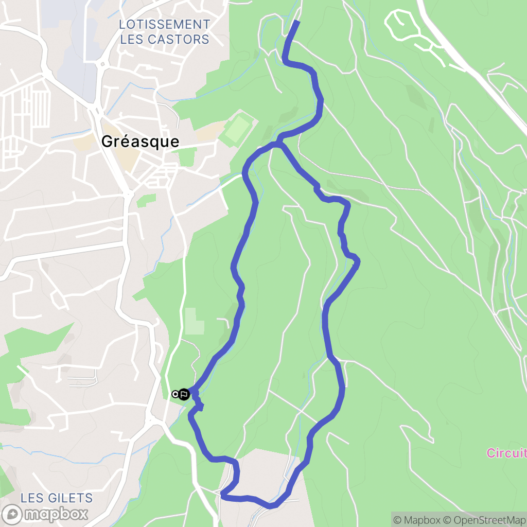 Gréasque : carte du parcours de randonnée - France