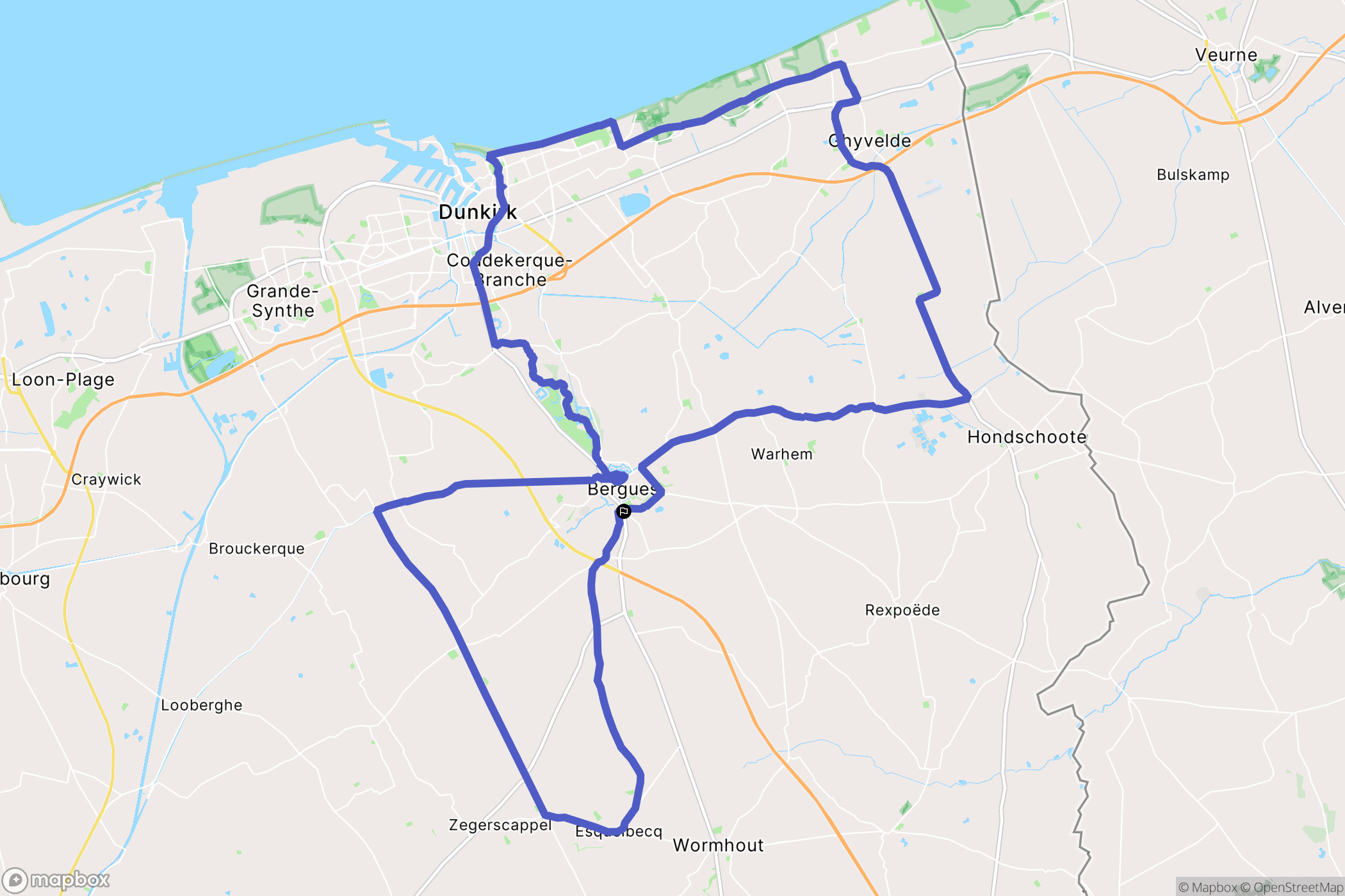 Socx : carte du parcours de randonnée - France