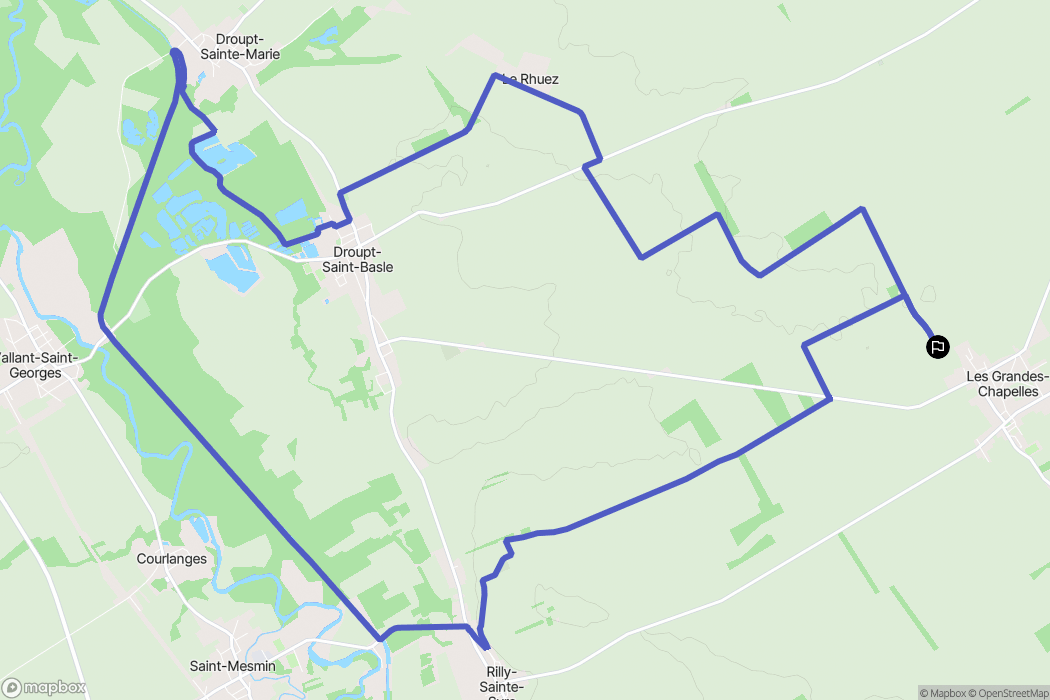 Les Grandes-Chapelles : carte du parcours de randonnée - France