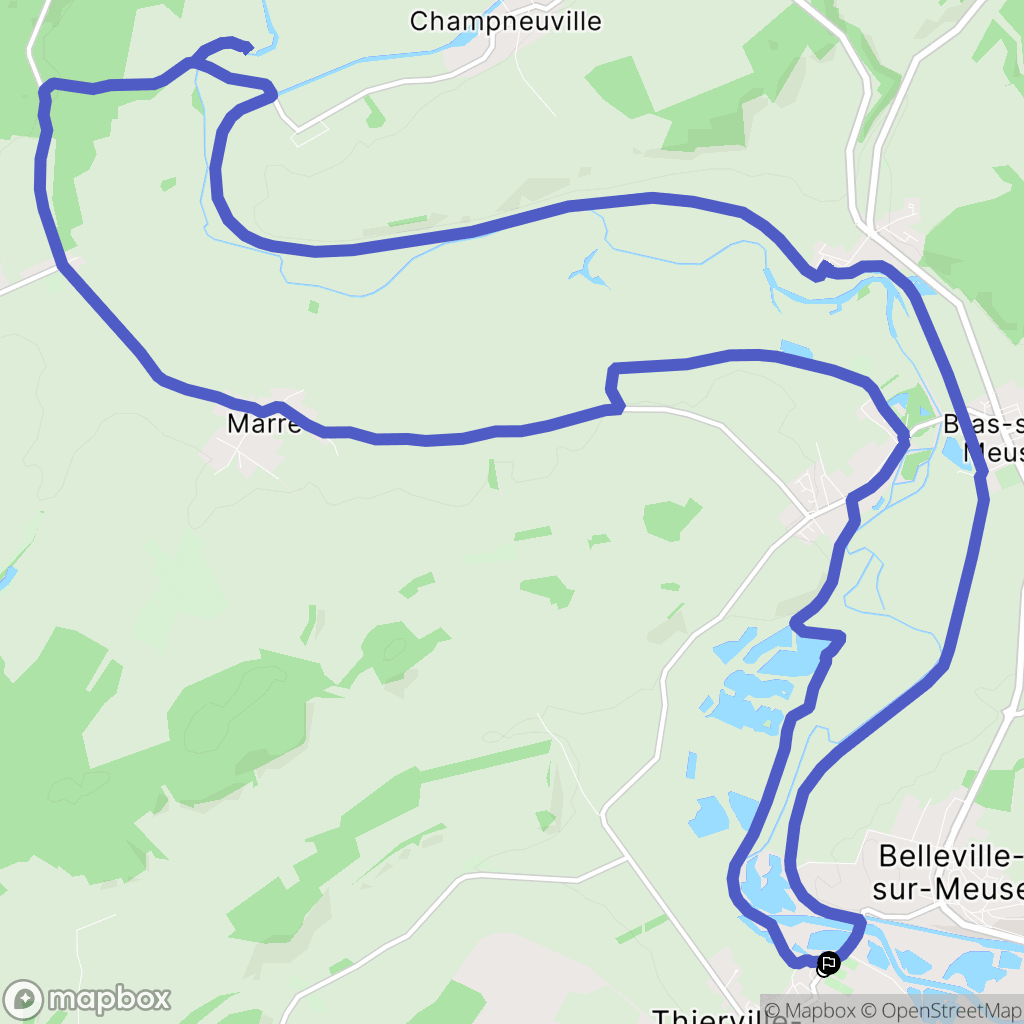 Thierville-sur-Meuse : carte du parcours de randonnée - France