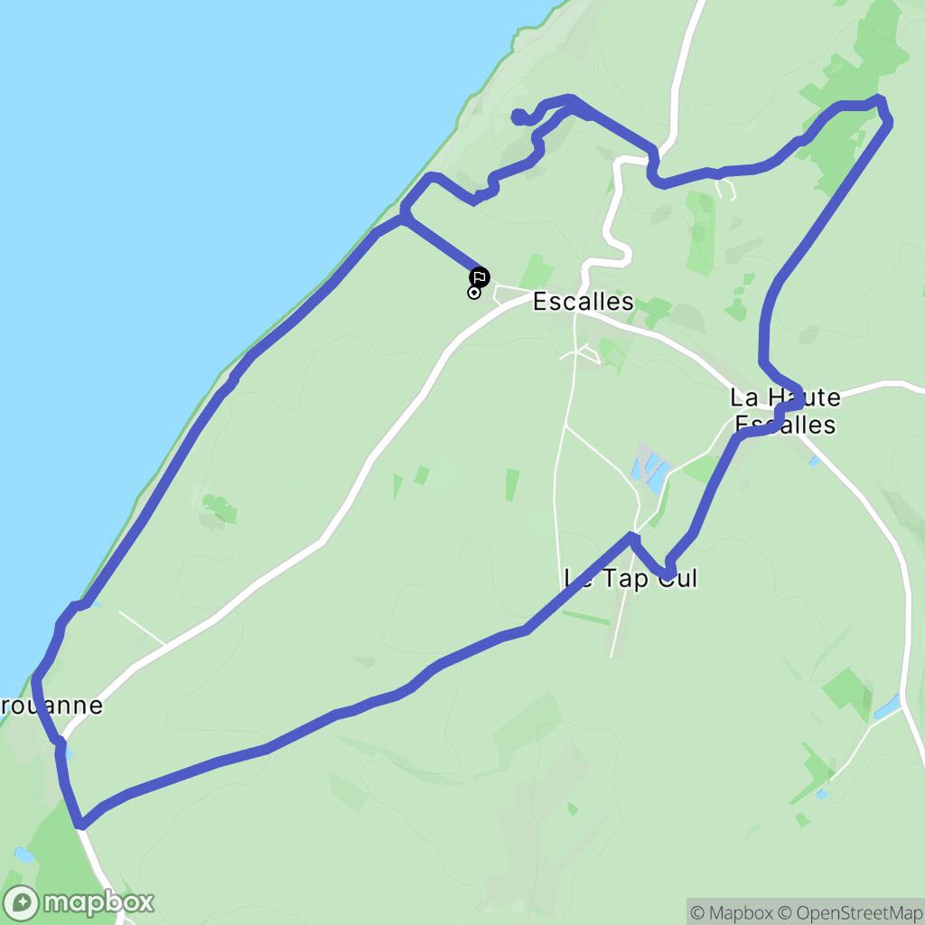 Escalles : carte du parcours de randonnée - France