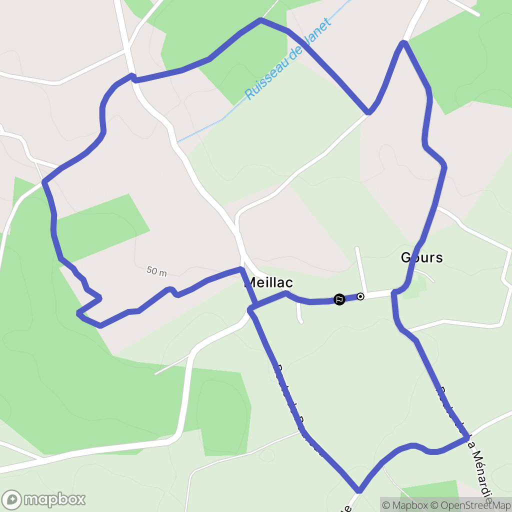 Gours : carte du parcours de randonnée - France