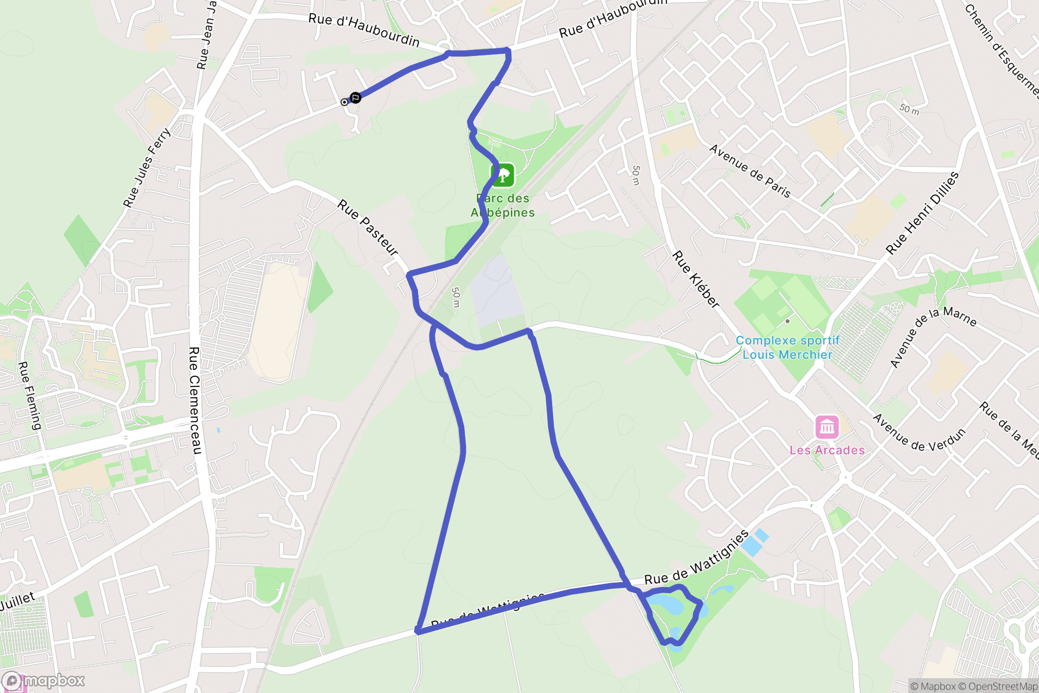 Wattignies : carte du parcours de randonnée - France