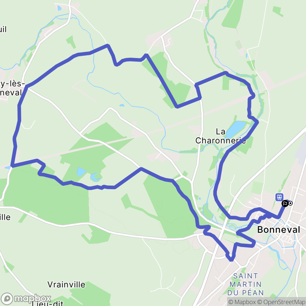 Bonneval : carte du parcours de randonnée - France