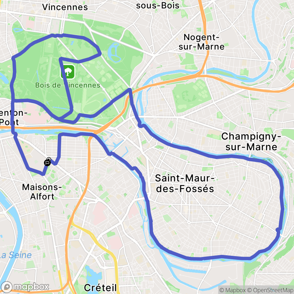 Alfortville : carte du parcours de randonnée - France