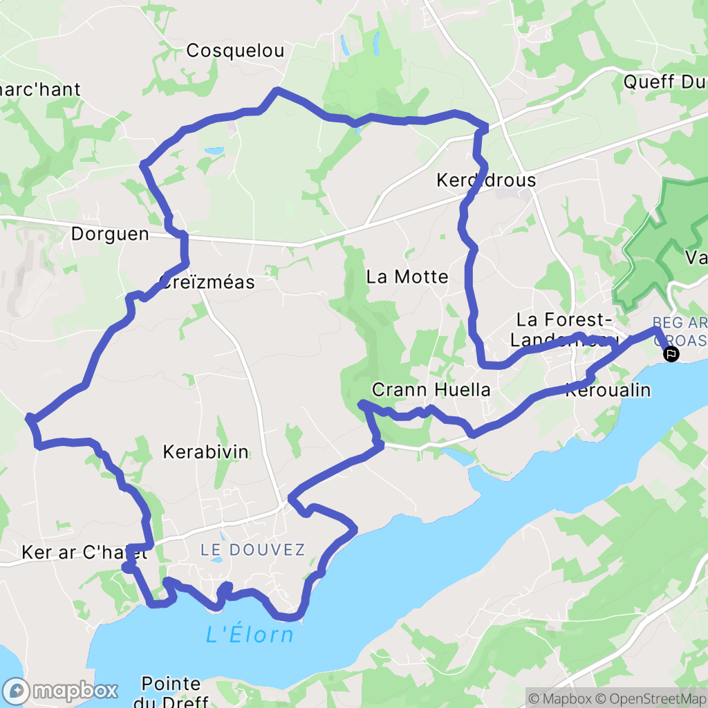 La Forest-Landerneau : carte du parcours de randonnée - France