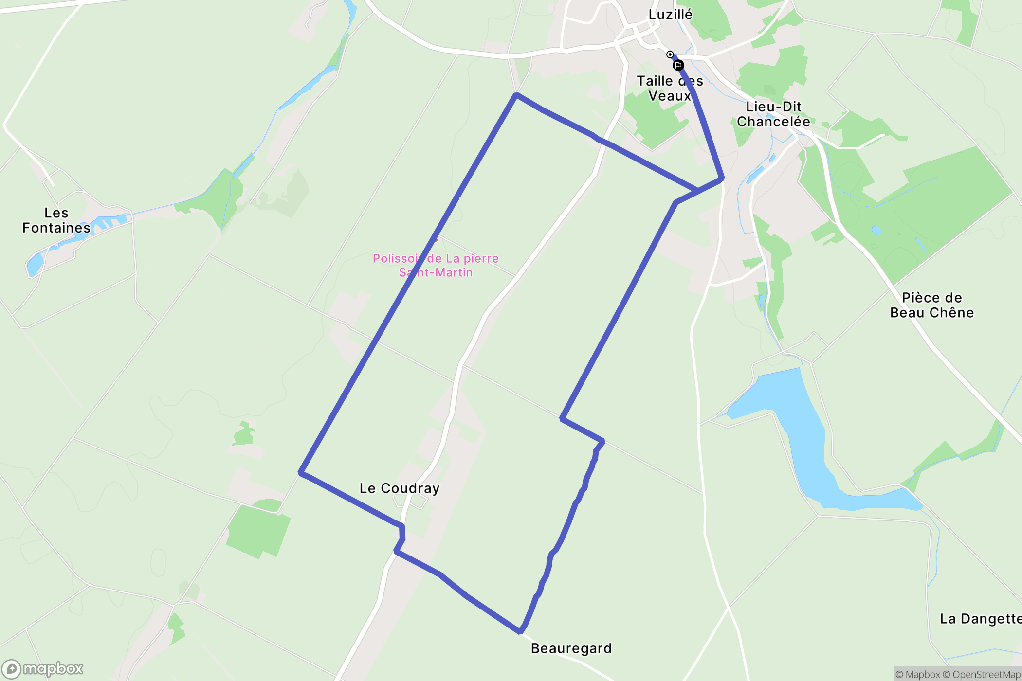 Luzillé : carte du parcours de randonnée - France