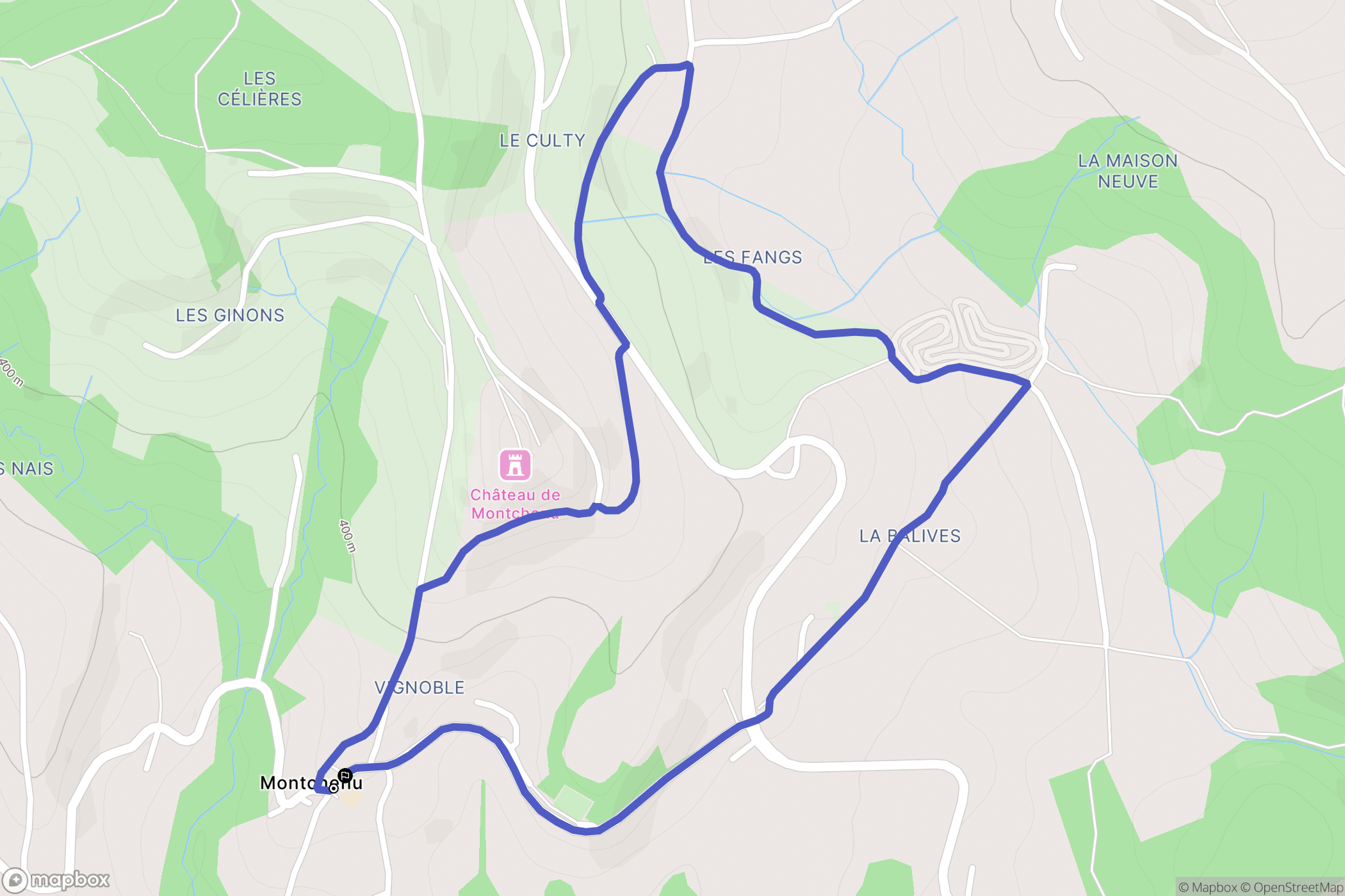 Montchenu : carte du parcours de randonnée - France