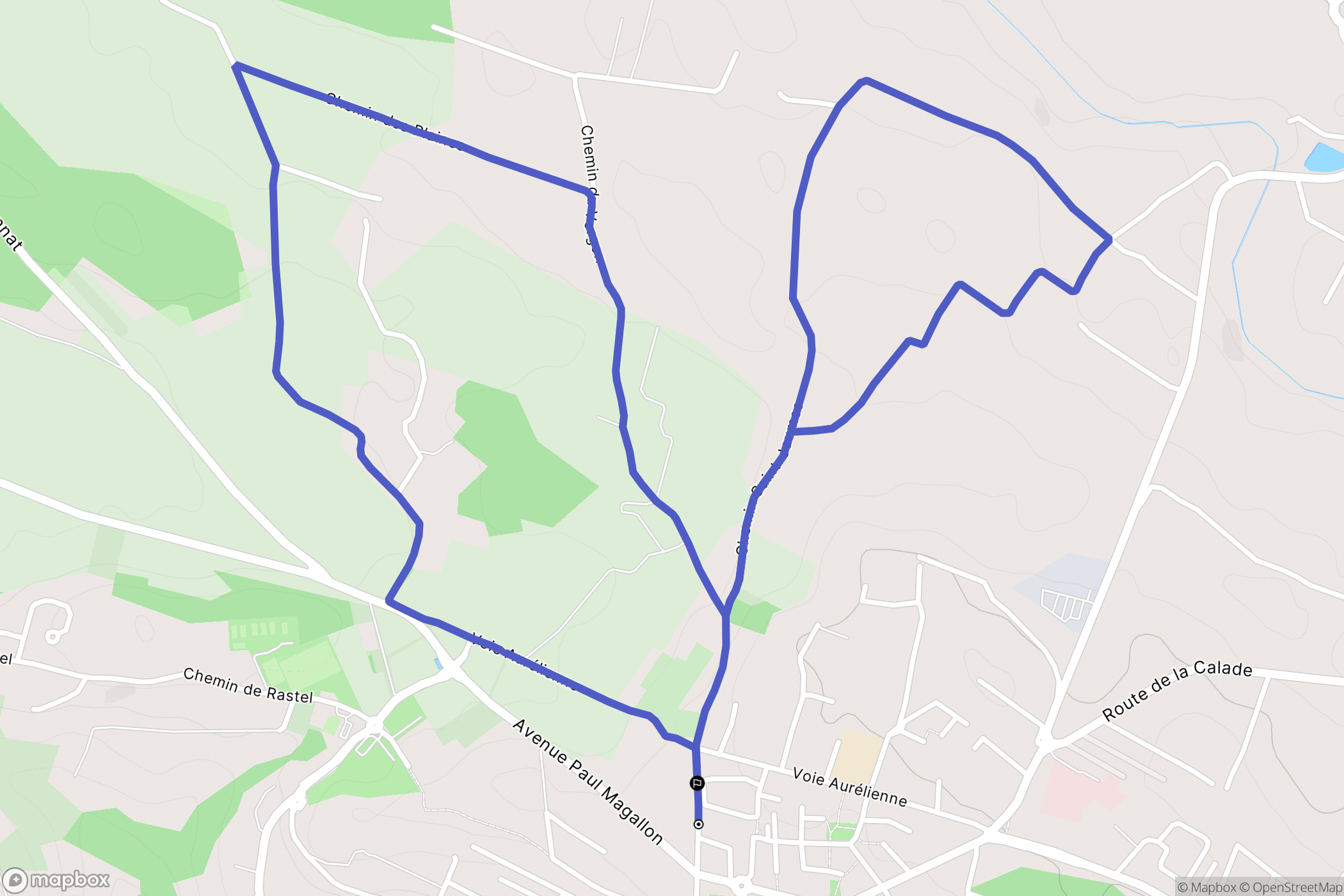 Éguilles : carte du parcours de randonnée - France