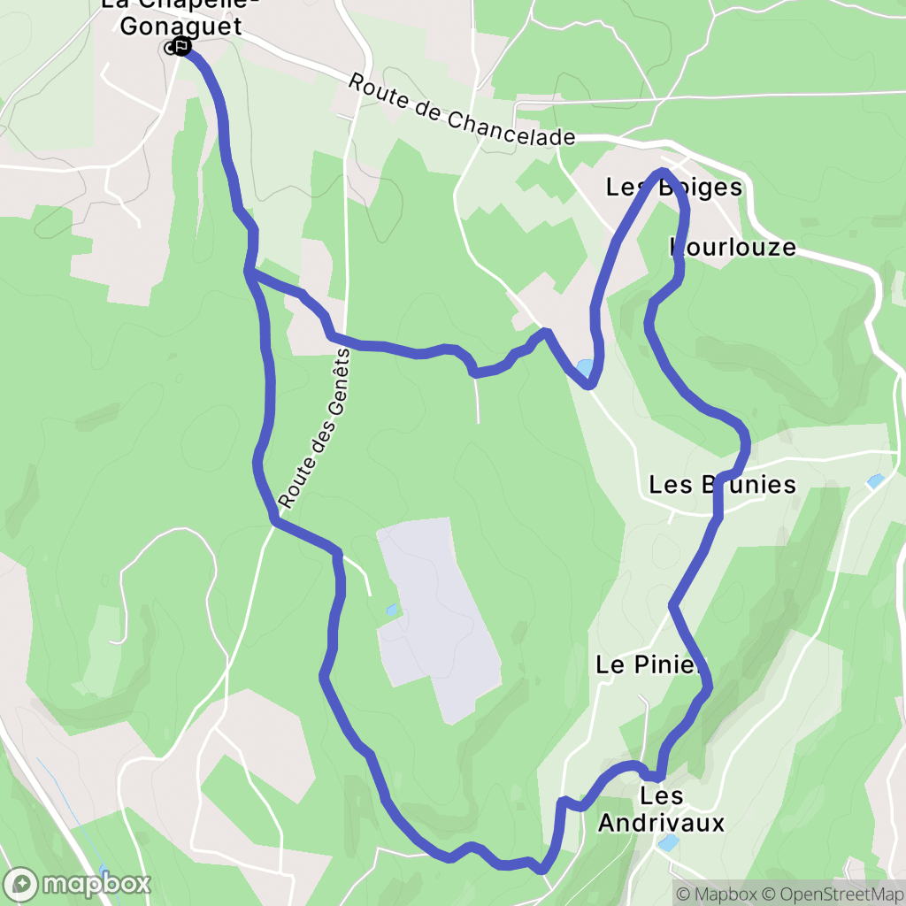 La Chapelle-Gonaguet : carte du parcours de randonnée - France