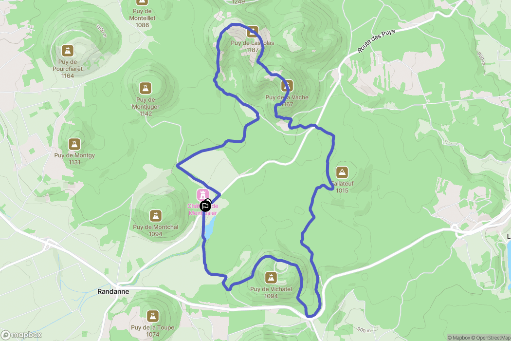 Aydat : carte du parcours de randonnée - France