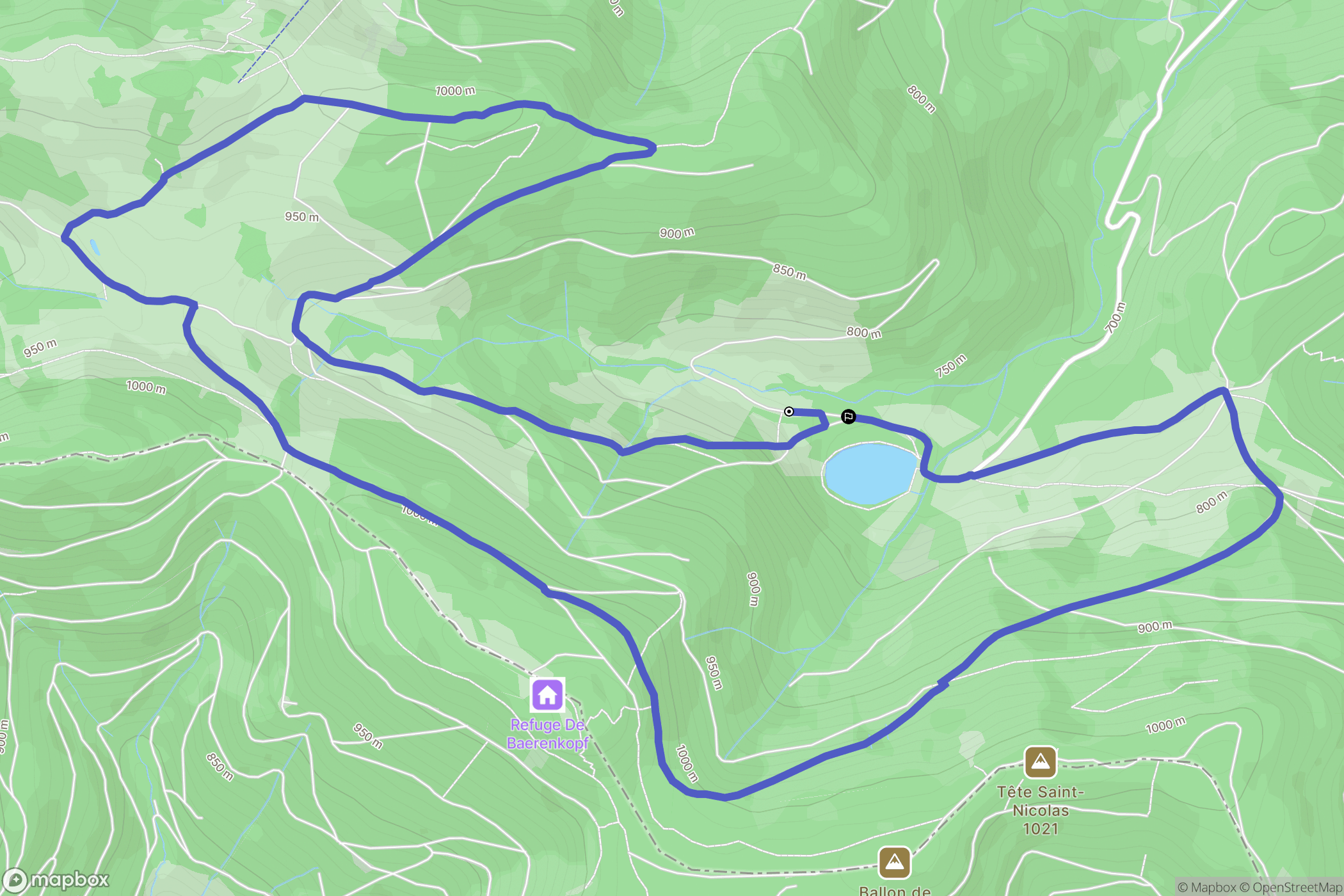Kirchberg : carte du parcours de randonnée - France