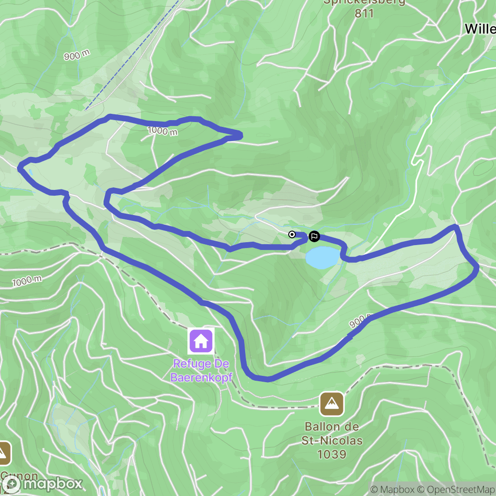 Kirchberg : carte du parcours de randonnée - France