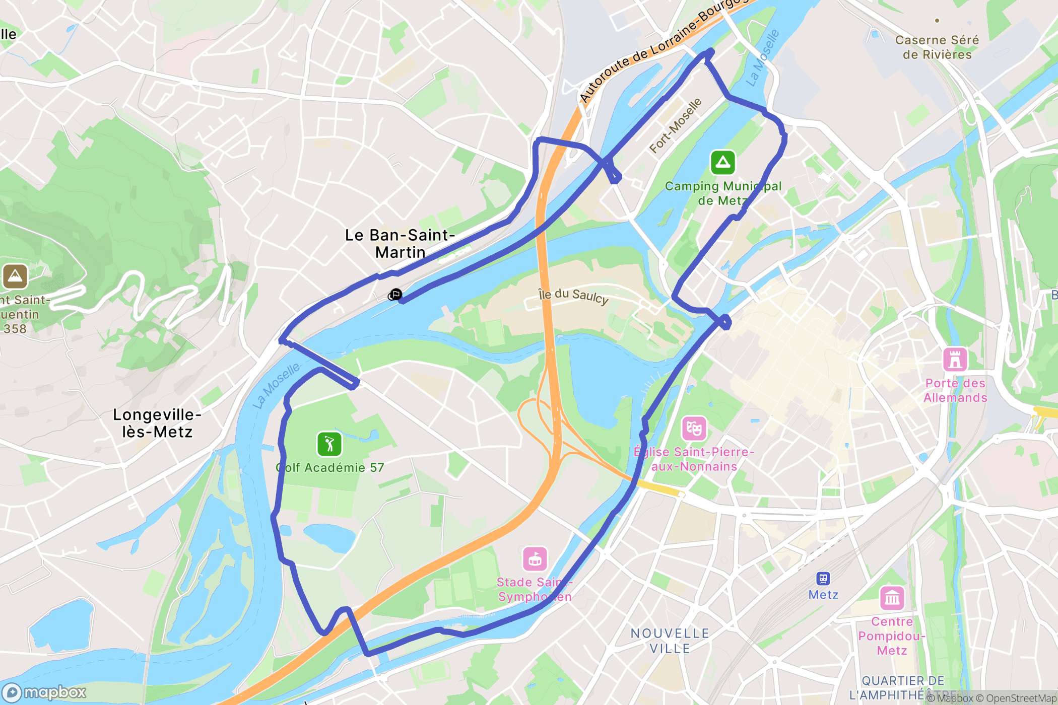 Le Ban-Saint-Martin : carte du parcours de randonnée - France