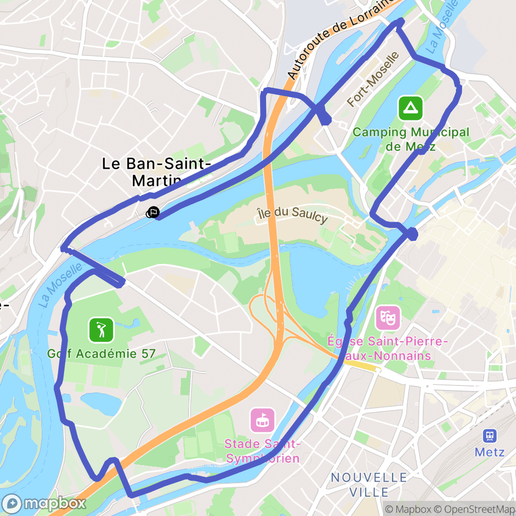 Le Ban-Saint-Martin : carte du parcours de randonnée - France