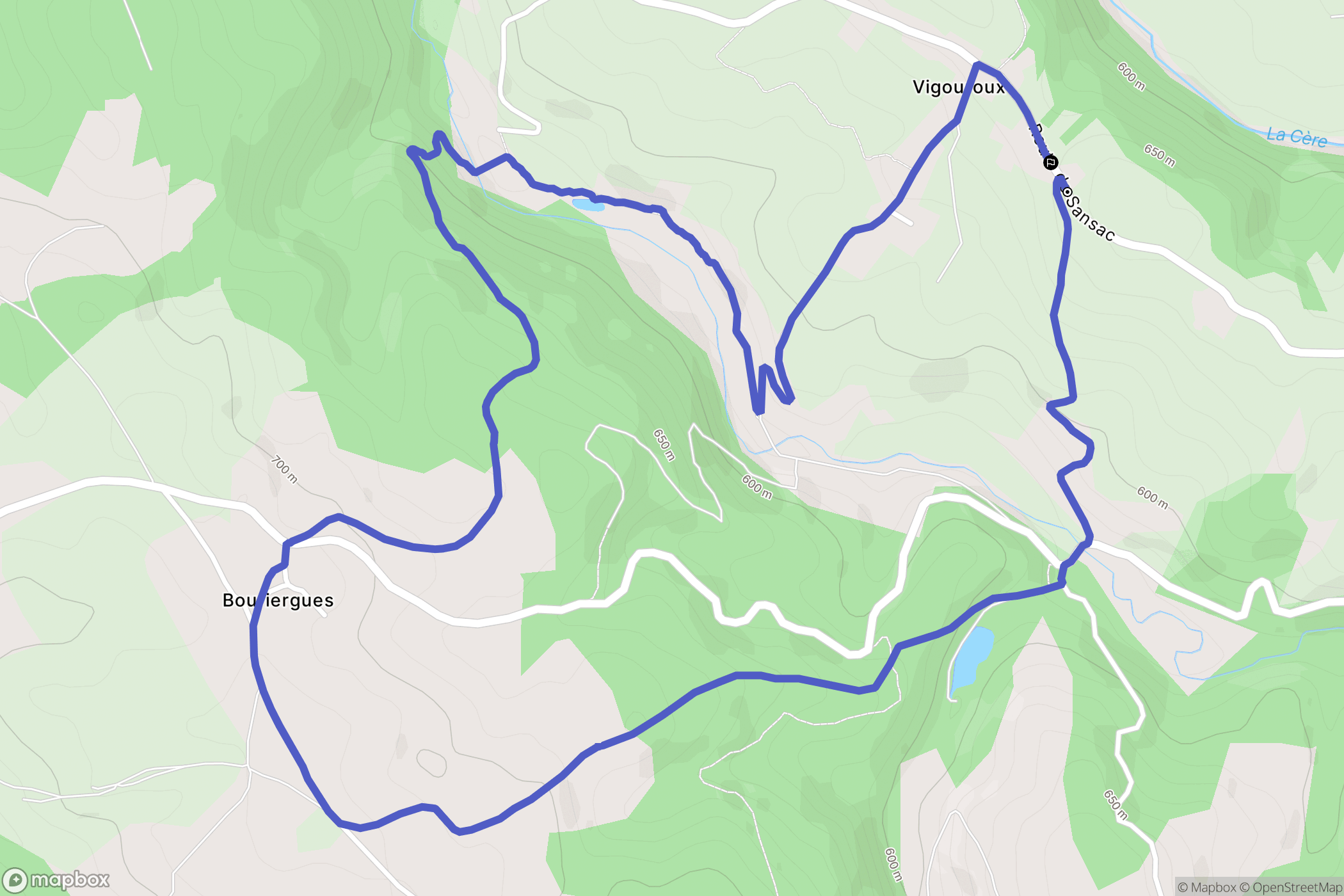 Saint-Mamet-la-Salvetat : carte du parcours de randonnée - France