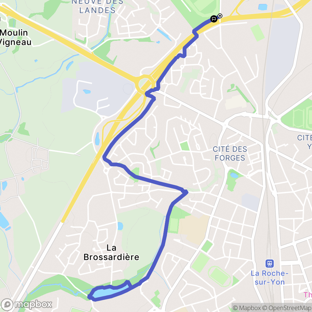 La Roche-sur-Yon : carte du parcours de randonnée - France