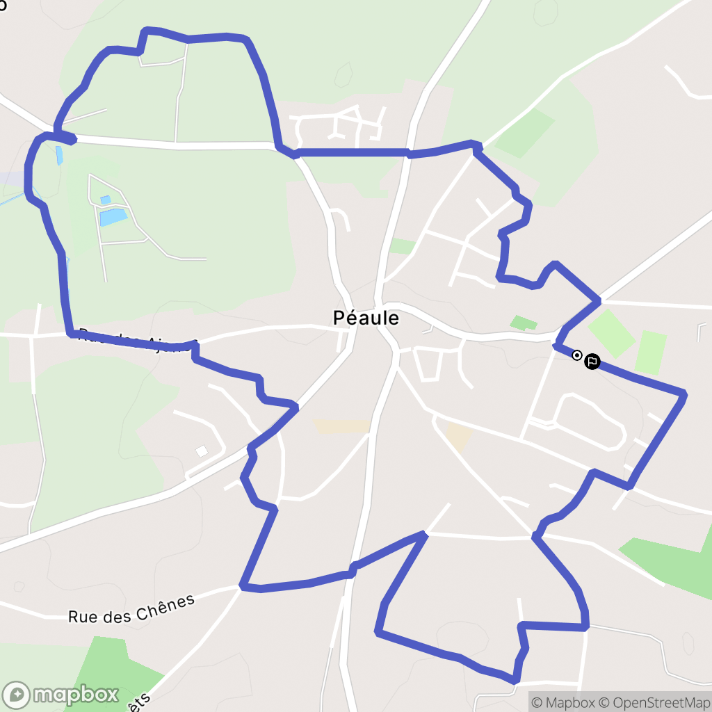 Péaule : carte du parcours de randonnée - France