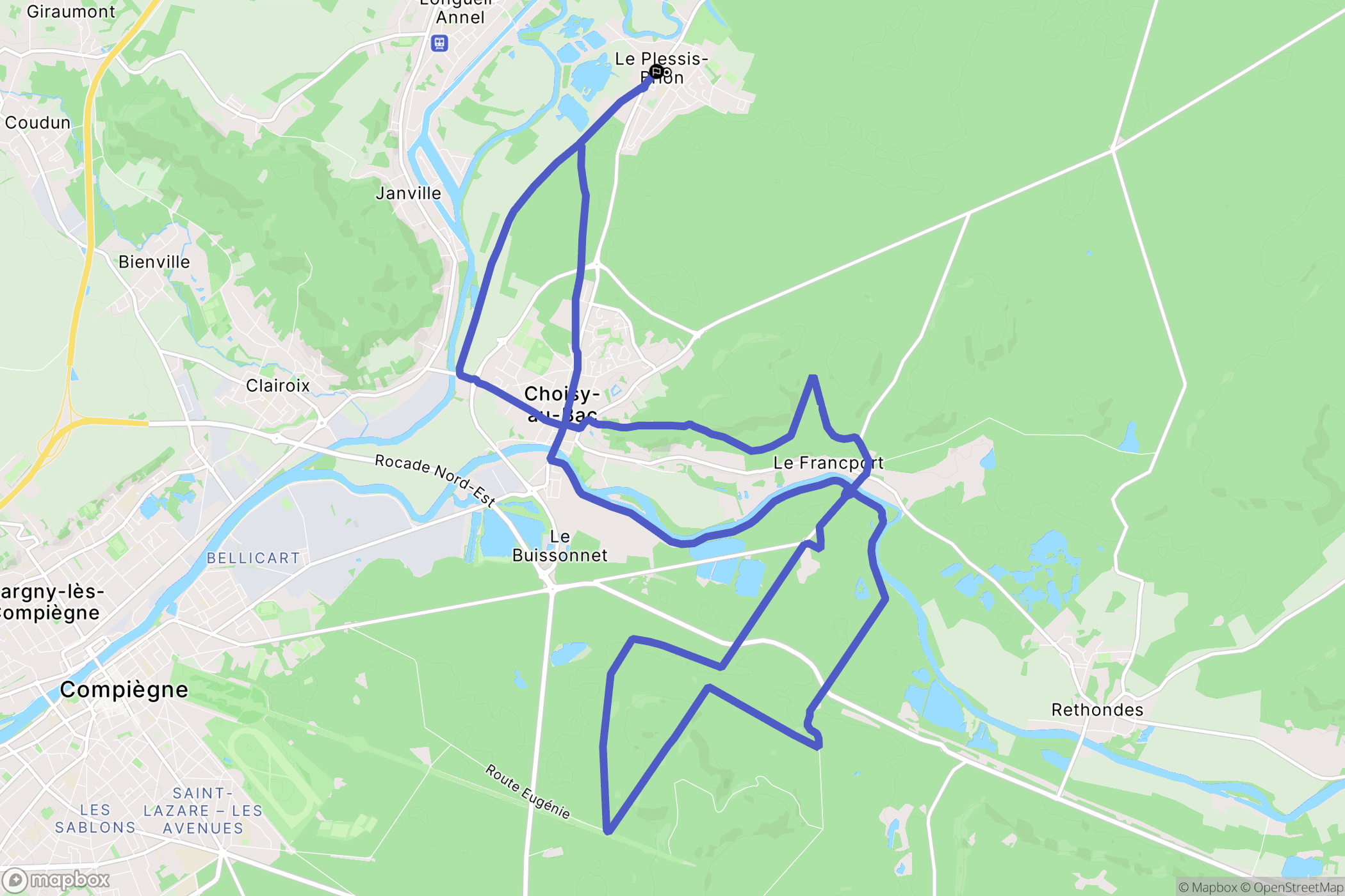 Le Plessis-Brion : carte du parcours de randonnée - France