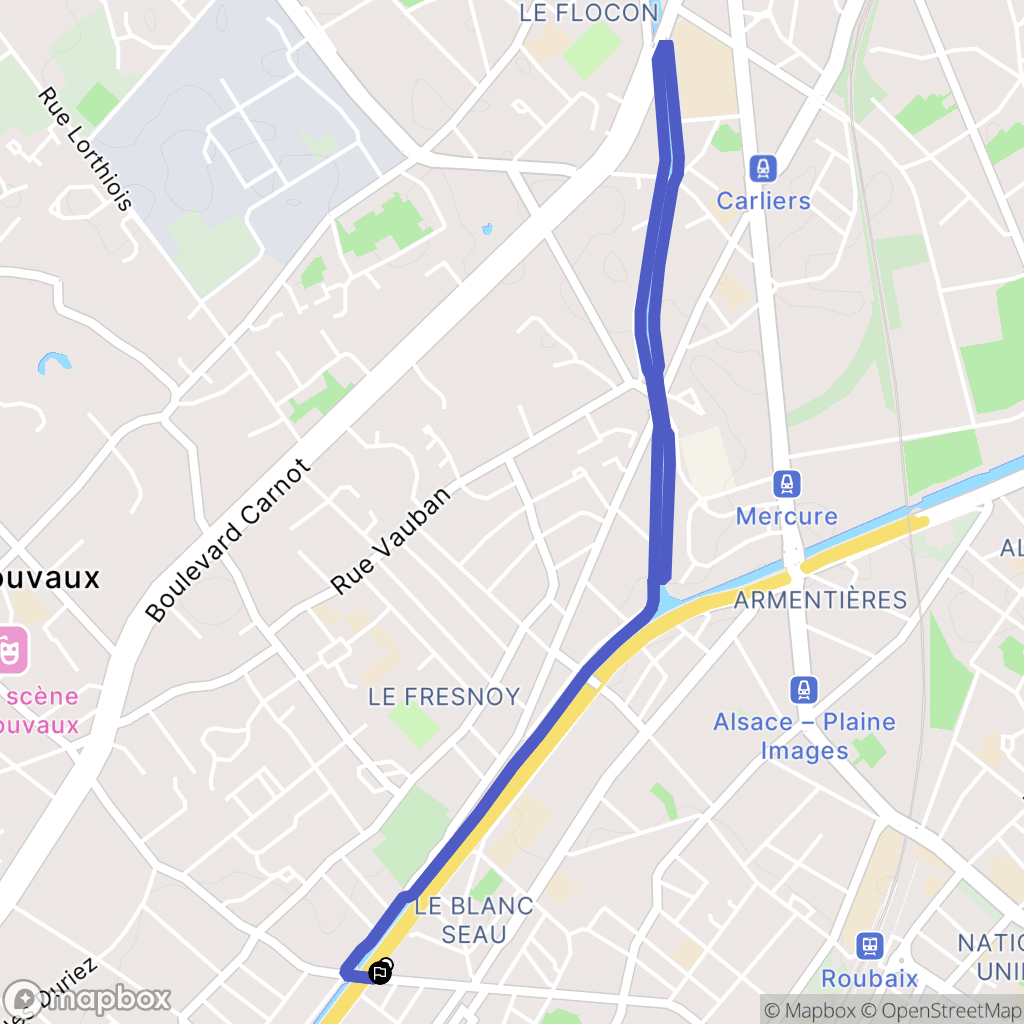 Tourcoing : carte du parcours de randonnée - France